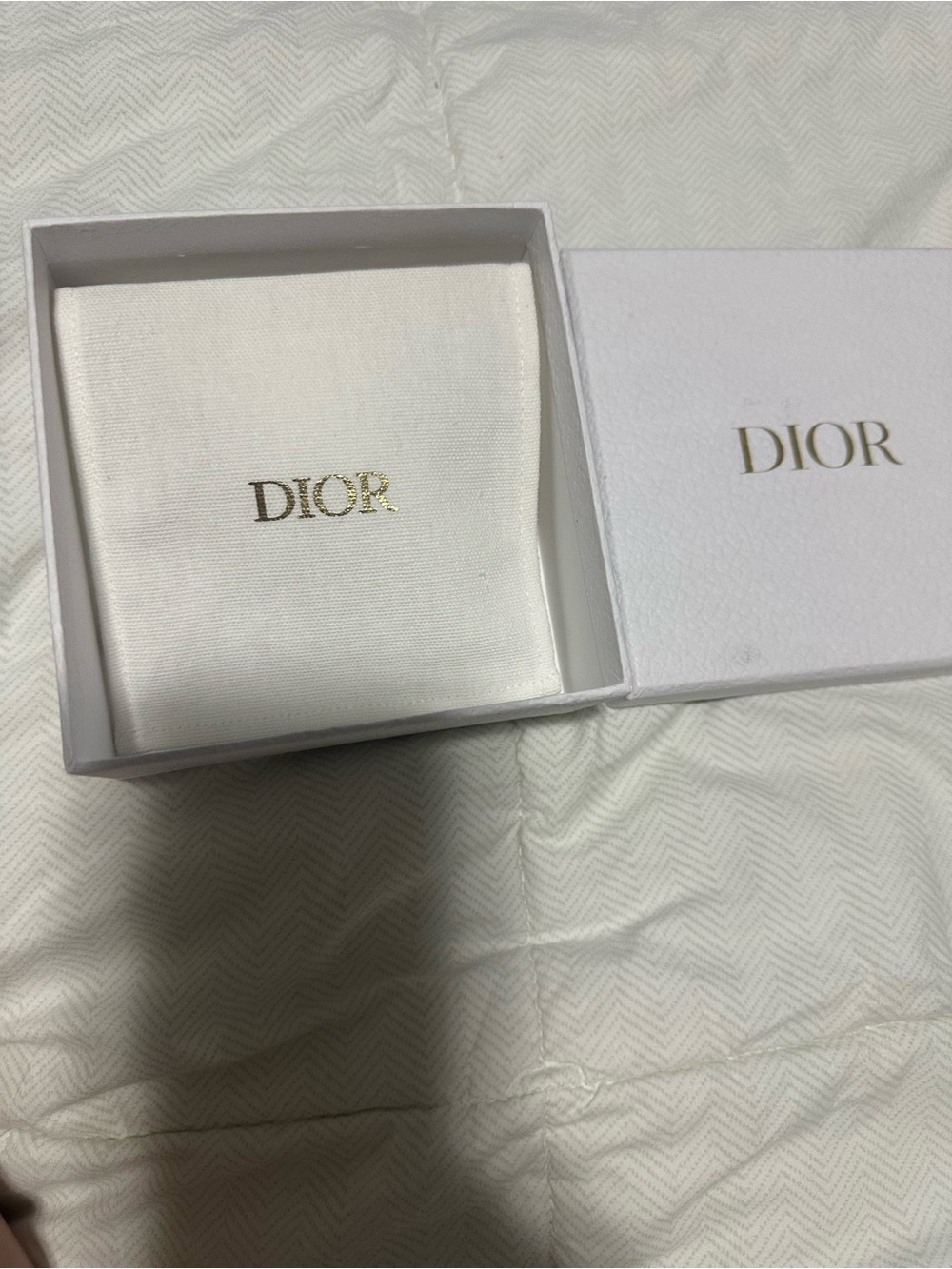 Dior white box with gold logo - jewelry/watch accessory case